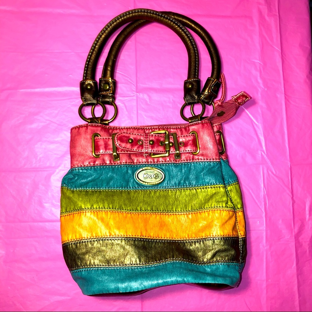 sold vintage D&G barbie pink striped dolce and gabbana purse.